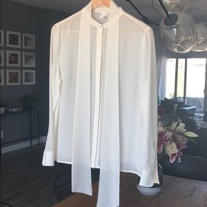 Silk button down with silk tie (removable)